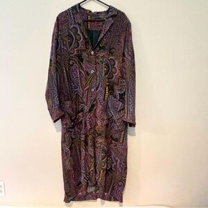 $605 Robert Graham Jacket  Size L Large Ophelia PAISLEY Duster Coat SILK Blend